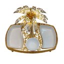 Ver imagem 3 de Petisqueira em Forma de Coqueiro Branco com Dourado para Sala de Jantar e Gourmet 45x40cm