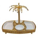 Ver imagem 1 de Petisqueira em Forma de Coqueiro Branco com Dourado para Sala de Jantar e Gourmet 45x40cm