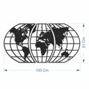 Ver imagem 4 de Quadro Decoração Vazado Mapa Mundi World Triplo Preto 100x51