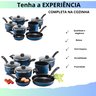 Kit de Panelas 7 Pecas Antiaderente Teflon Inoxidavel Cor Azul - 7