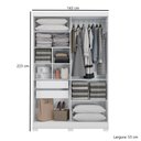 Ver imagem 4 de Guarda Roupa Solteiro Kappesberg 2 Portas de Correr 2 Gavetas Branco Marrom