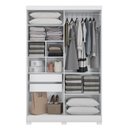 Ver imagem 3 de Guarda Roupa Solteiro Kappesberg 2 Portas de Correr 2 Gavetas Branco Marrom