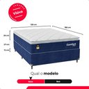 Ver imagem 4 de Cama Box Viúva + Colchão Comfort Class Pillow Top 128x188 Azul/suede Azul