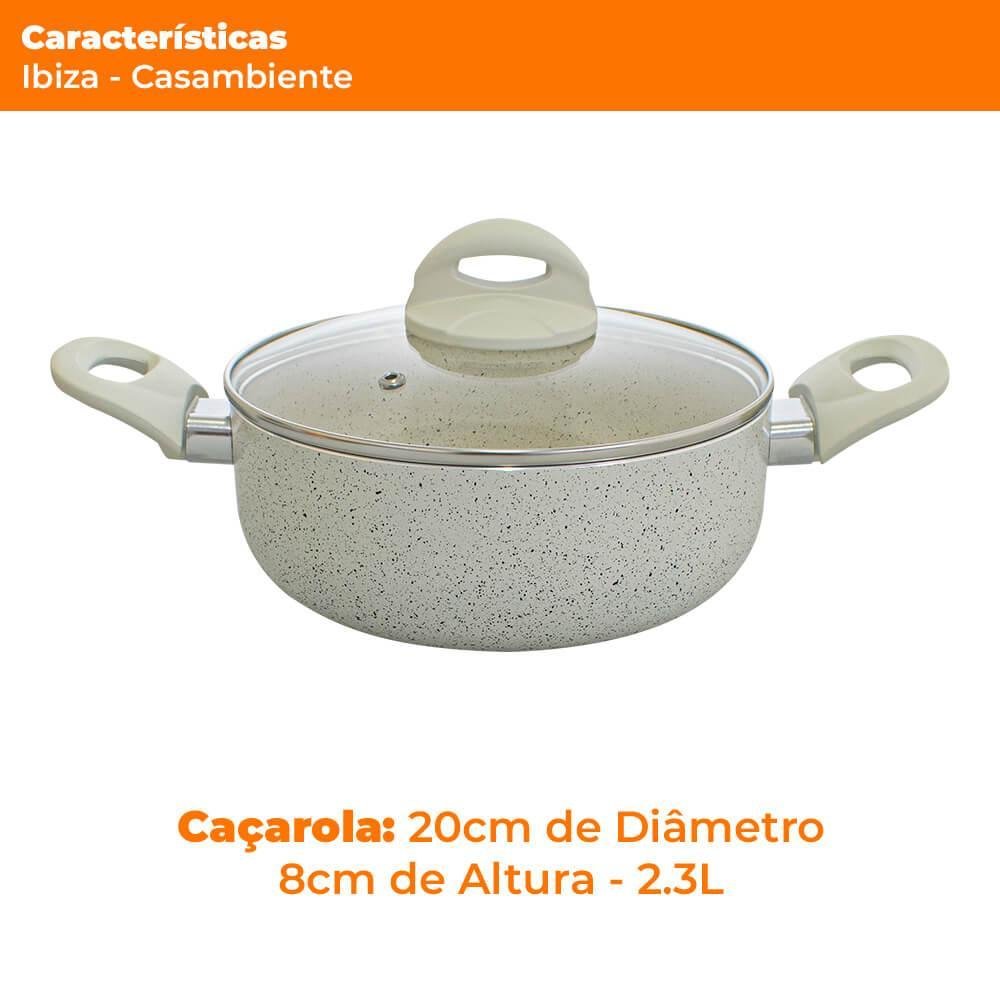 Panela Caçarola Antiaderente Cerâmica Ibiza Vanilla 20cm - Casambiente - 7