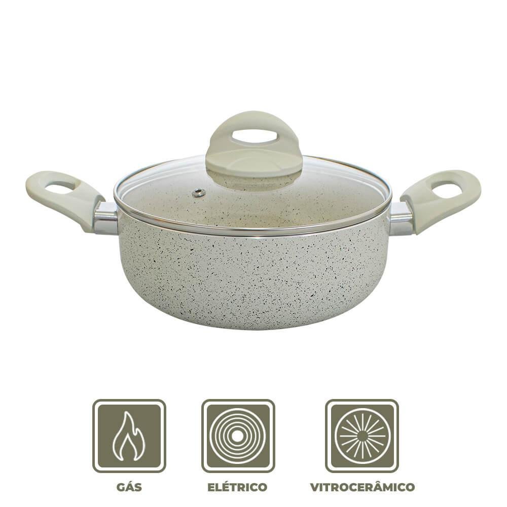 Panela Caçarola Antiaderente Cerâmica Ibiza Vanilla 20cm - Casambiente - 6