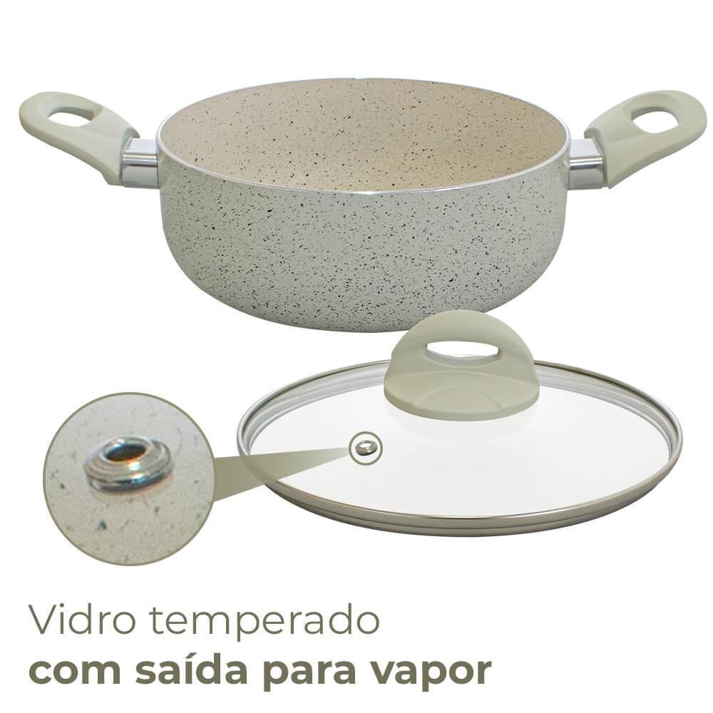 Panela Caçarola Antiaderente Cerâmica Ibiza Vanilla 20cm - Casambiente - 4