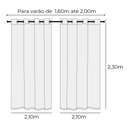 Ver imagem 3 de Cortina Duplex Monte Carlo Voil com Forro 4,20m x 2,30m Linho Bella Janela