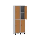 Ver imagem 3 de Armário Locker Guarda Volume Aço Light 4 Portas 69x179,5cm com Prateleira Interna Cinza/Laranja