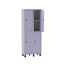 Ver imagem 3 de Armário Locker Guarda Volume Aço Light 4 Portas 69x179,5cm com Prateleira Interna Cinza/Lilás