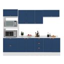 Ver imagem 3 de Cozinha Pérola com Tampo e Rodapé 5 Peças Torre Quente Aéreo 3 Portas Basculante Balcão 120 e de 80 