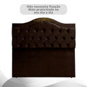 Ver imagem 3 de Cabeceira Box Casal Almofadada Capitonê Provençal Detalier Suede Café 140 X 120 Rbl