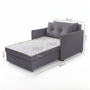 Ver imagem 4 de Sofá Cama Solteiro Linho Chumbo Montreal 95cm