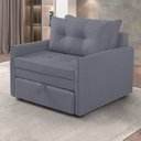 Ver imagem 2 de Sofá Cama Solteiro 95cm Linho Chumbo Montreal