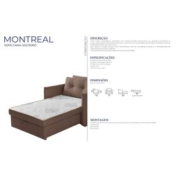 Sofá Cama Montreal Solteiro 95cm X 90cm - 3