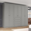 Ver imagem 5 de Guarda-roupa Casal 6 Portas 4 Gavetas Arizona Henn 262cm