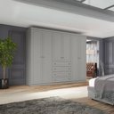 Ver imagem 3 de Guarda-roupa Casal 6 Portas 4 Gavetas Arizona Henn 262cm