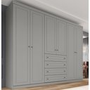 Ver imagem 1 de Guarda-roupa Casal 6 Portas 4 Gavetas Arizona Henn 262cm