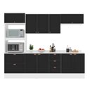 Ver imagem 3 de Cozinha Pérola com Tampo e Rodapé 5 Peças Torre Quente Aéreo 3 Portas Basculante Balcão 120 e de 80 