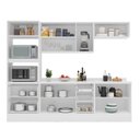 Ver imagem 7 de Cozinha Pérola com Tampo e Rodapé 5 Peças Torre Quente Aéreo 3 Portas Basculante Balcão 120 e de 80 