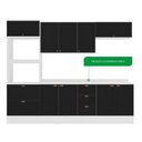 Ver imagem 5 de Cozinha Pérola com Tampo e Rodapé 5 Peças Torre Quente Aéreo 3 Portas Basculante Balcão 120 e de 80 