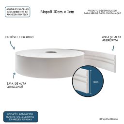 Rodapé Eva Flexível Autoadesivo 10cm X 1cm Napoli 13 Metros - 3