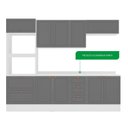 Ver imagem 5 de Cozinha Pérola com Tampo e Rodapé 5 Peças Torre Quente Aéreo 3 Portas Basculante Balcão 120 e de 80 