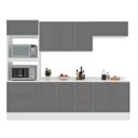 Ver imagem 3 de Cozinha Pérola com Tampo e Rodapé 5 Peças Torre Quente Aéreo 3 Portas Basculante Balcão 120 e de 80 