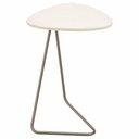 Ver imagem 1 de Mesa de Apoio Folha Off White em Metal Champanhe 69 Cm