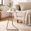 Ver imagem 2 de Mesa de Apoio Folha Off White em Metal Champanhe 69 Cm