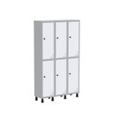 Ver imagem 1 de Armário Locker Guarda Volume Aço Light 6 Portas 103,5x179,5cm com Prateleira Interna Cinza/Branco