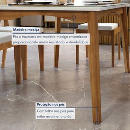 Conjunto Sala de Jantar Mesa Monalisa com 4 Cadeiras Rainha em Madeira Maciça - 13