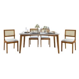 Conjunto Sala de Jantar Mesa Monalisa com 4 Cadeiras Rainha em Madeira Maciça - 4