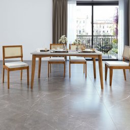 Conjunto Sala de Jantar Mesa Monalisa com 4 Cadeiras Rainha em Madeira Maciça - 1