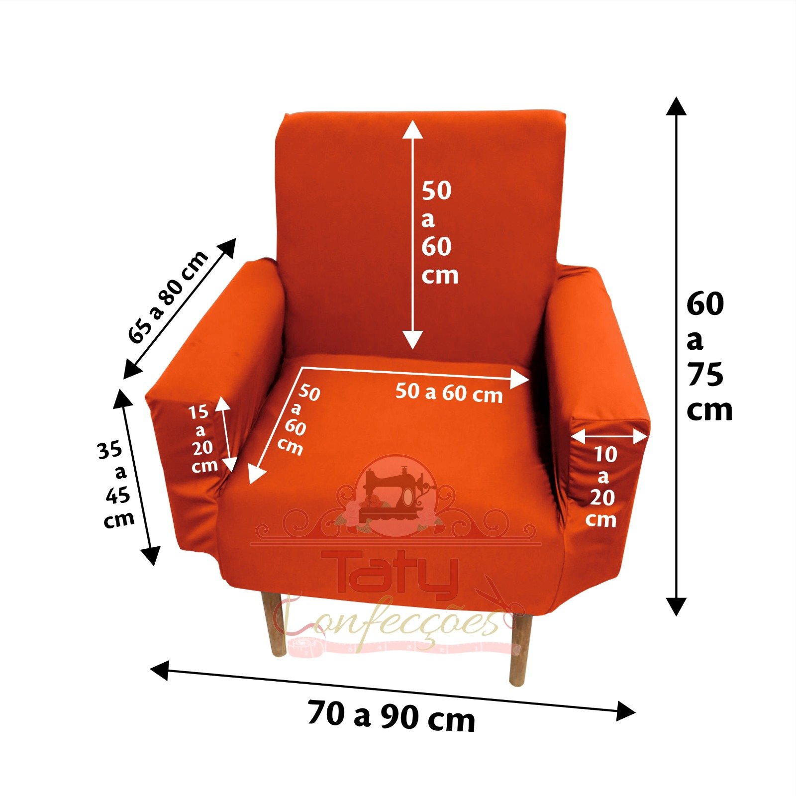 Capa Poltrona Sala.:laranja