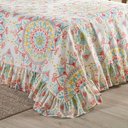 Ver imagem 3 de Kit Cobre Leito Laila Mandala 3 Casal Micropercal 400 Fios 3 Peças Estampado Bege Casa Scarpa