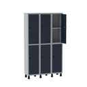 Ver imagem 3 de Armário Locker Guarda Volume Aço Light 6 Portas 103,5x179,5cm com Prateleira Interna Cinza/Azul
