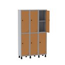 Ver imagem 3 de Armário Locker Guarda Volume Aço Light 6 Portas 103,5x179,5cm com Prateleira Interna Cinza/Laranja