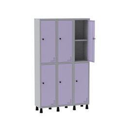 Armário Locker Guarda Volume Aço Light 6 portas 103,5x179,5cm com prateleira interna - 3