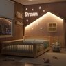Cama Montessoriana Wave Casal e moldura com Led Casatema - 2