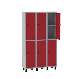 Armário Locker Guarda Volume Aço Light 6 portas 103,5x179,5cm com prateleira interna - 3