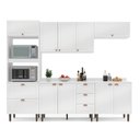 Ver imagem 3 de Cozinha Pérola com Tampo 5 Peças Torre Quente Aéreo 3 Portas Balcão 120 Balcão 80 e Basculante Yescasa Branco