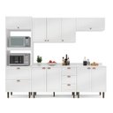 Ver imagem 3 de Cozinha Pérola com Tampo 5 Peças Torre Quente Aéreo 3 Portas Balcão 120 Balcão 80 e Basculante Yesca