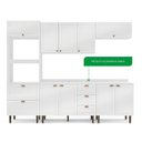 Ver imagem 5 de Cozinha Pérola com Tampo 5 Peças Torre Quente Aéreo 3 Portas Balcão 120 Balcão 80 e Basculante Yesca