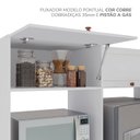 Ver imagem 6 de Cozinha Pérola com Tampo 5 Peças Torre Quente Aéreo 3 Portas Balcão 120 Balcão 80 e Basculante Yescasa Branco