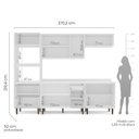 Ver imagem 4 de Cozinha Pérola com Tampo 5 Peças Torre Quente Aéreo 3 Portas Balcão 120 Balcão 80 e Basculante Yesca