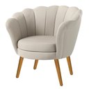 Ver imagem 1 de Poltrona Pétala Base em Linho:08-cru Pés Madeira Claro