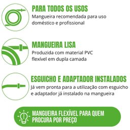 Mangueira De Jardim 30m Metros Reforçada Chata Antitorção | Ledmang - 2