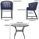 Ver imagem 2 de Mesa com 6 Cadeiras de Jantar Roma 120cm e Noronha em Alumínio Preto Corda Náutica Estofado 10 Trama