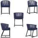 Ver imagem 5 de Mesa com 6 Cadeiras de Jantar Roma 120cm e Noronha em Alumínio Preto Corda Náutica Estofado 10 Trama