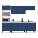 Ver imagem 3 de Cozinha Pérola com Tampo 5 Peças Torre Quente Aéreo 3 Portas Balcão 120 Balcão 80 e Basculante Yesca